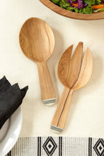 Load image into Gallery viewer, Spork & Spoon Wild Olive Wood Salad Servers
