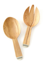 Load image into Gallery viewer, Spork & Spoon Wild Olive Wood Salad Servers