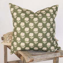 Load image into Gallery viewer, Marigold Pillow Cover in Moss