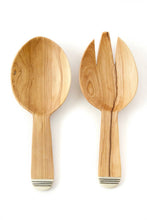Load image into Gallery viewer, Spork & Spoon Wild Olive Wood Salad Servers