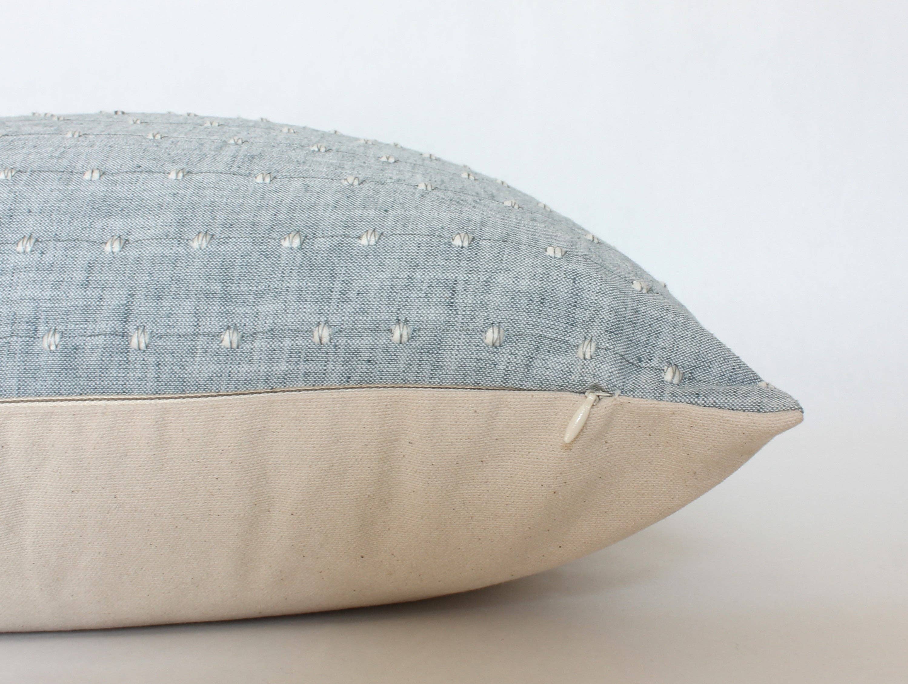 Designer Light Blue Dot Pillow Cover