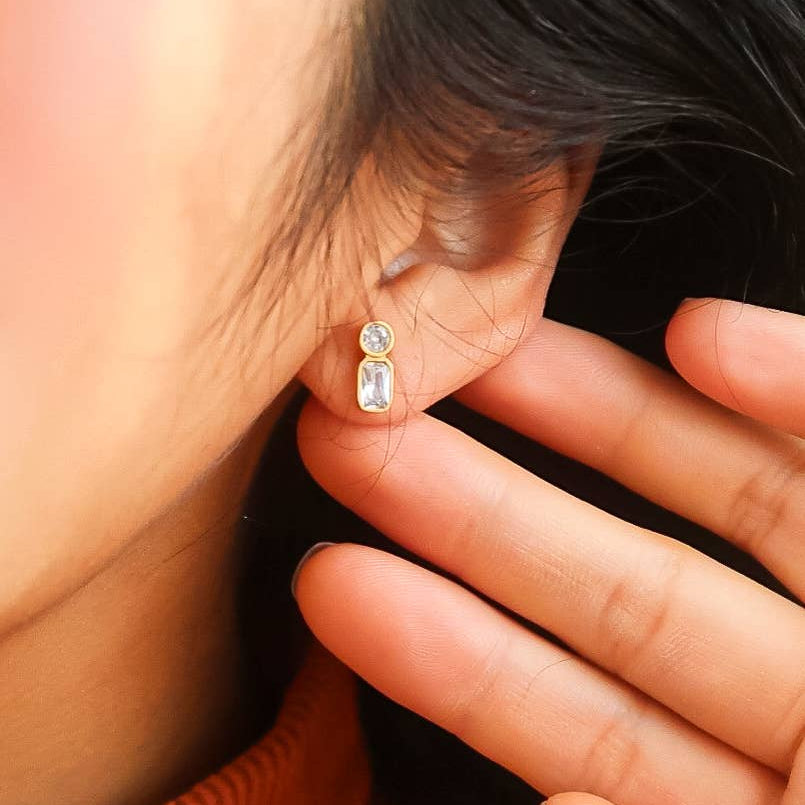 Zaid 18K Gold Non-Tarnish Mini CZ Stud