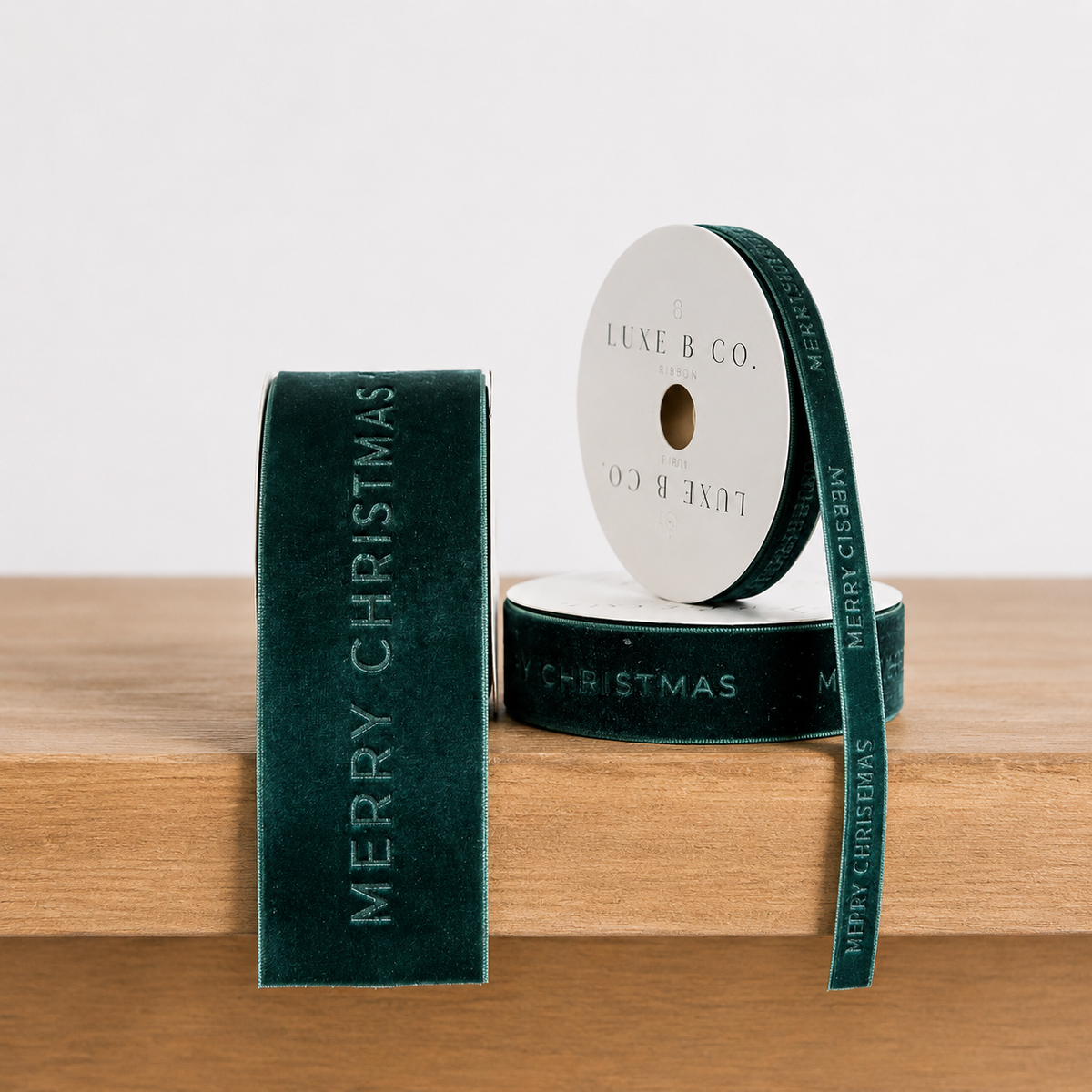 Merry Christmas Ribbon Velvet Green
