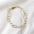 London Hammered Paperclip Chain Bracelet