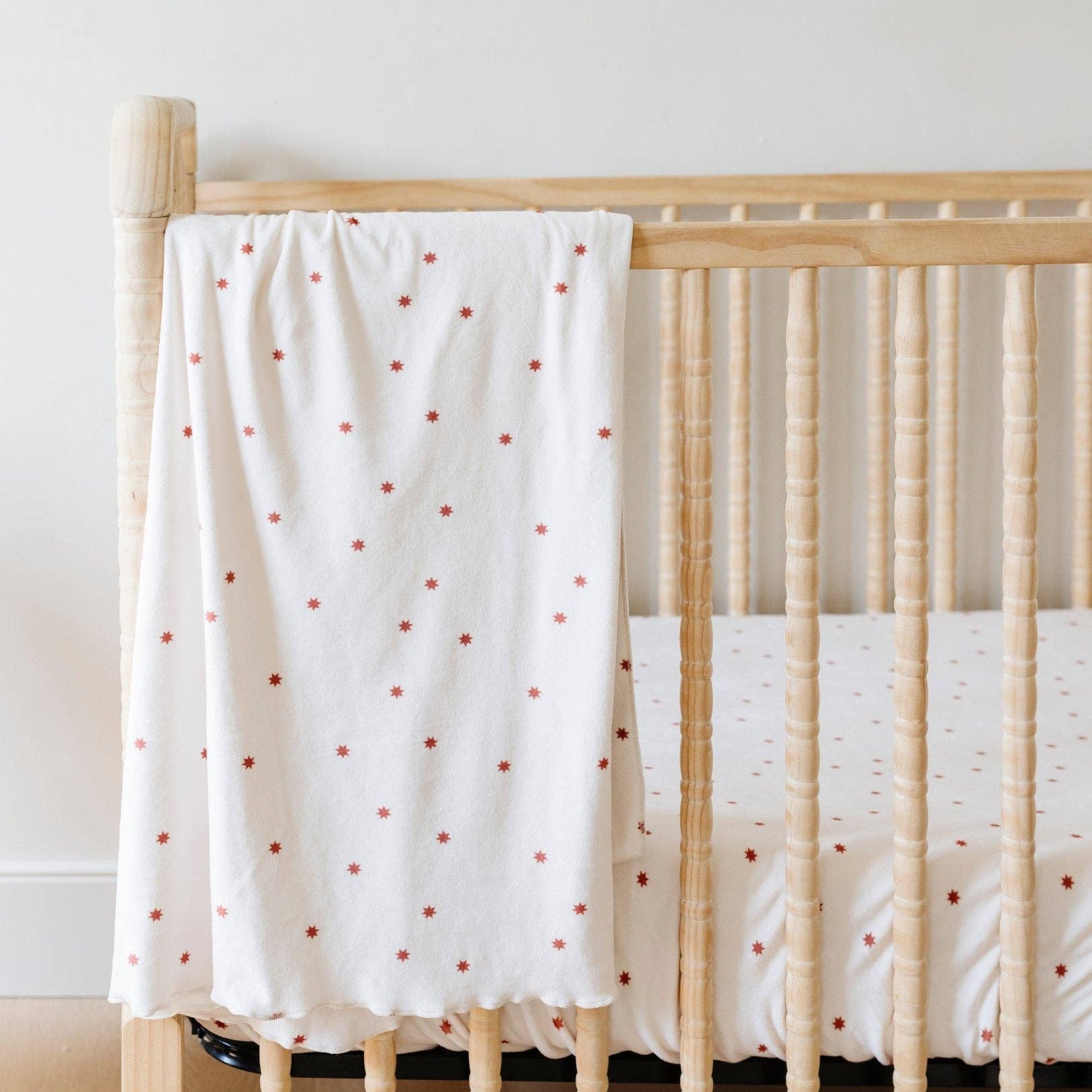 Minky Stretch Luxe Swaddle Blanket / Mushroom Print