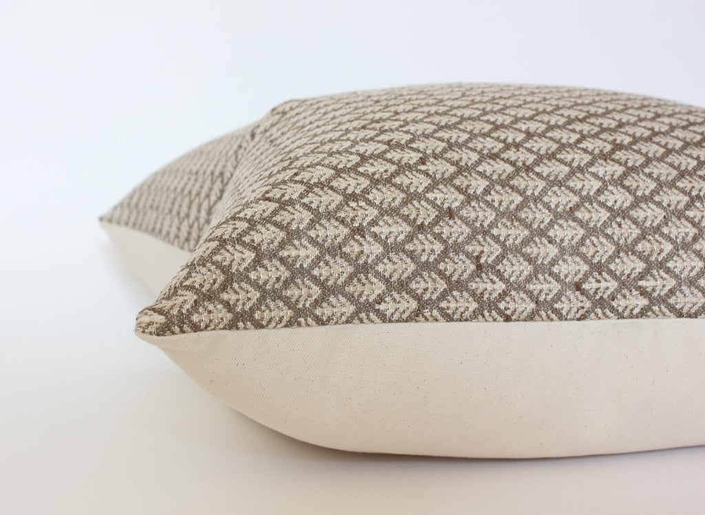 Brown Floral Fern Pillow Cover