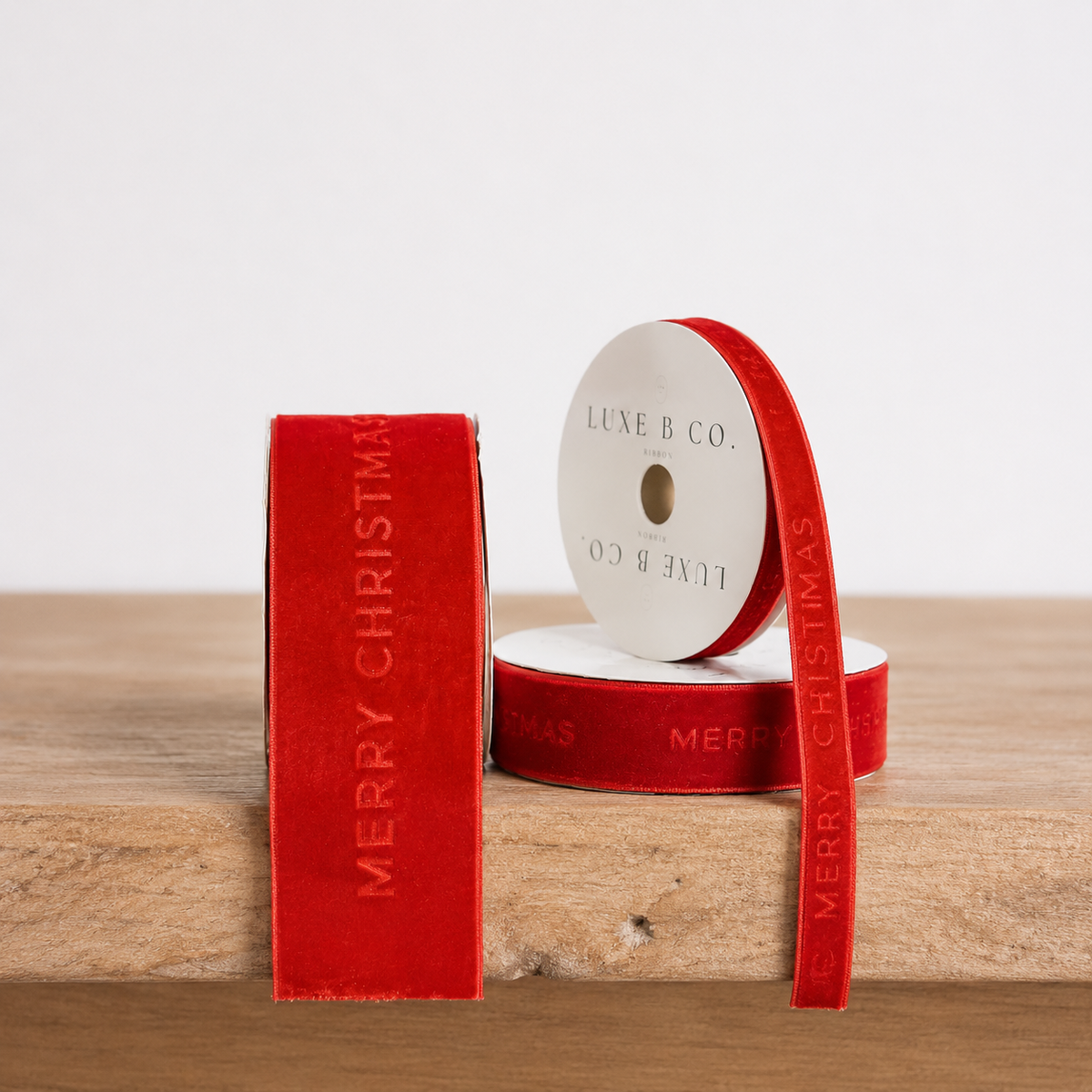 Merry Christmas Ribbon Velvet Red