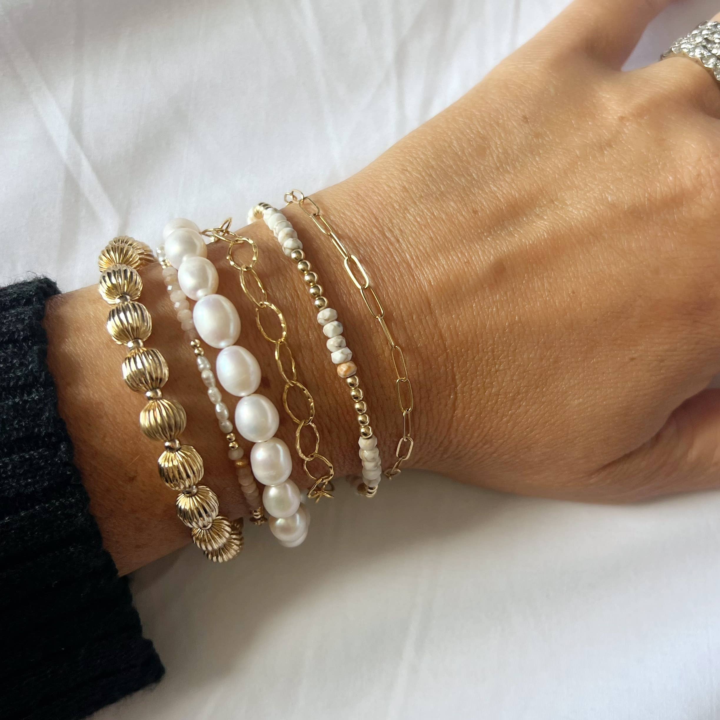 London Hammered Paperclip Chain Bracelet