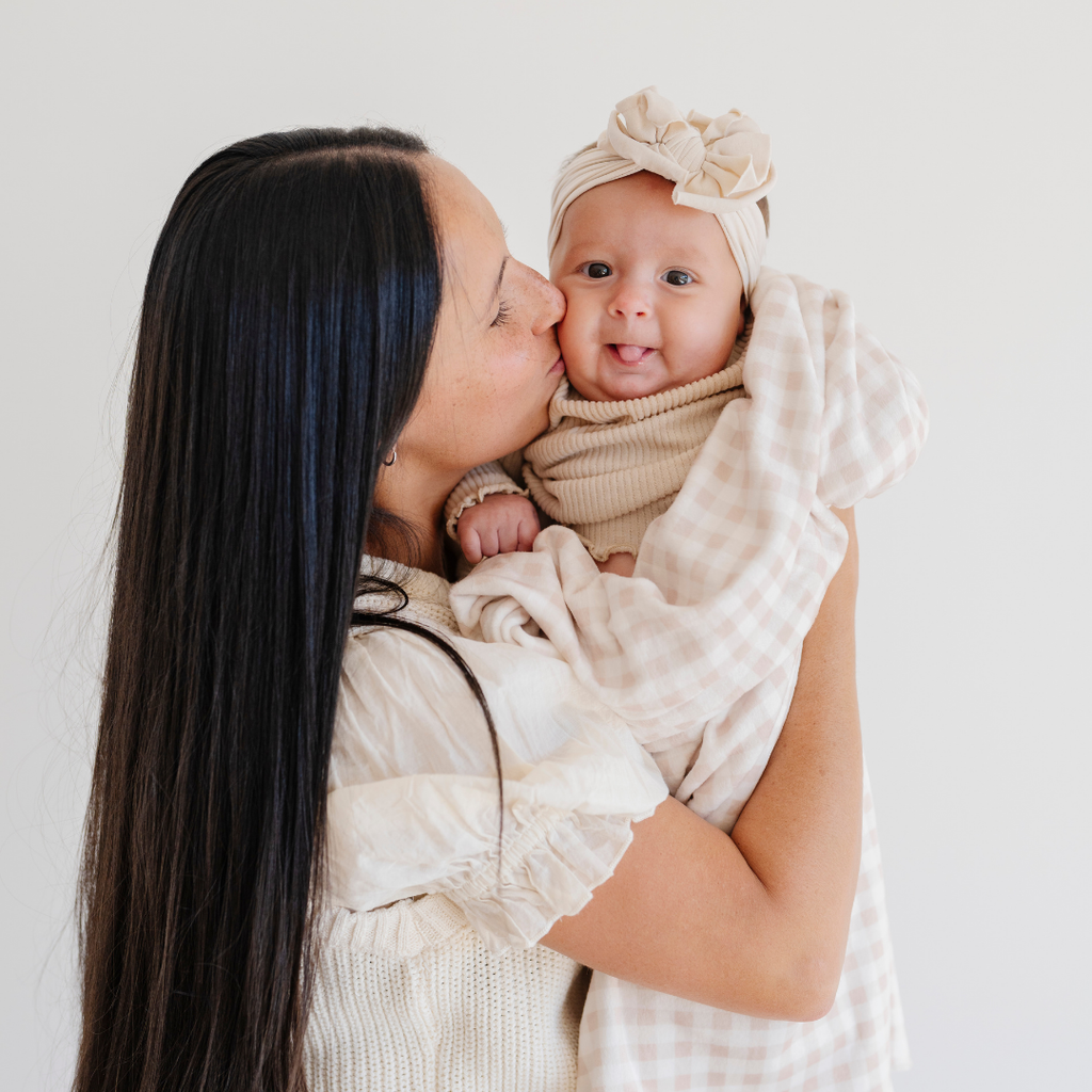 Minky Stretch Luxe Swaddle Blanket / Mushroom Print