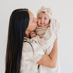 Minky Stretch Luxe Swaddle Blanket / Mushroom Print