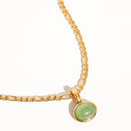 Winslow Non-Tarnish Green Stone Pendant Chain Necklace