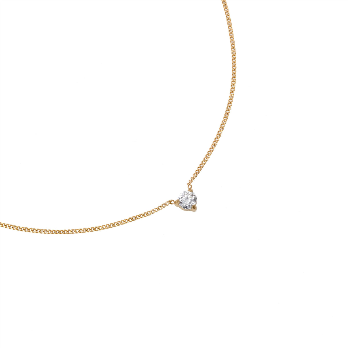 Solitaire Necklace | Round Brilliant 4mm 5A CZ