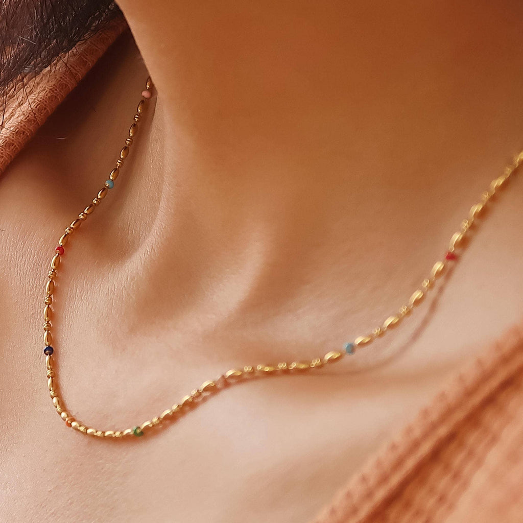 Tave 18K Gold Non-Tarnish Petite Beaded Necklace