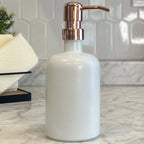 White Matte Glass Soap Dispenser