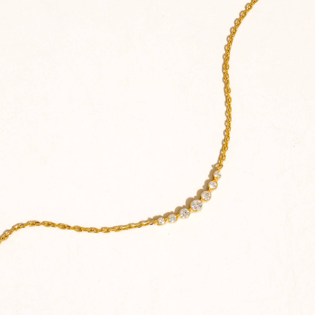 Remmi 18K Gold Non-Tarnish Crystal Station Chain Necklace