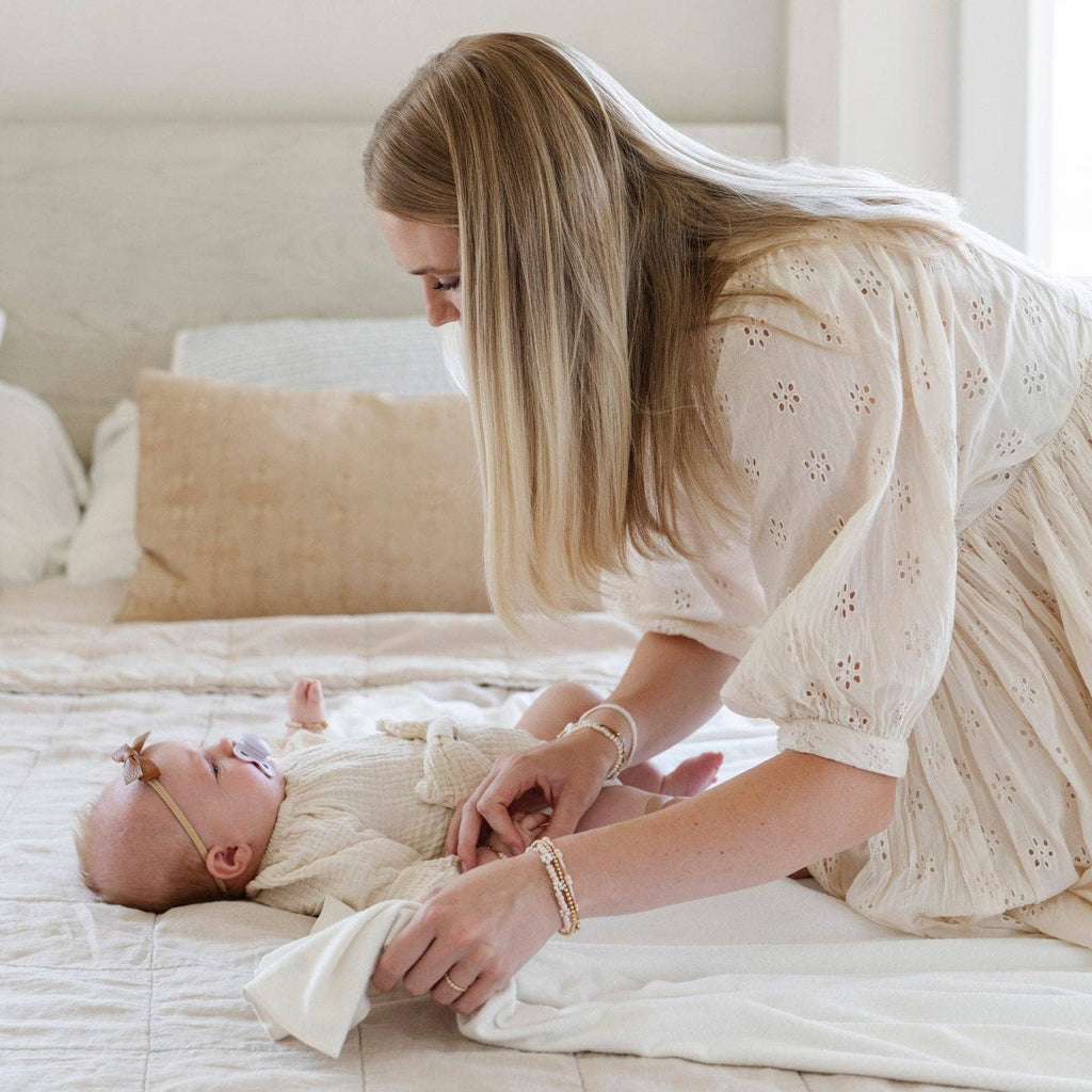 Minky Stretch Luxe Swaddle Blanket / Mushroom Print