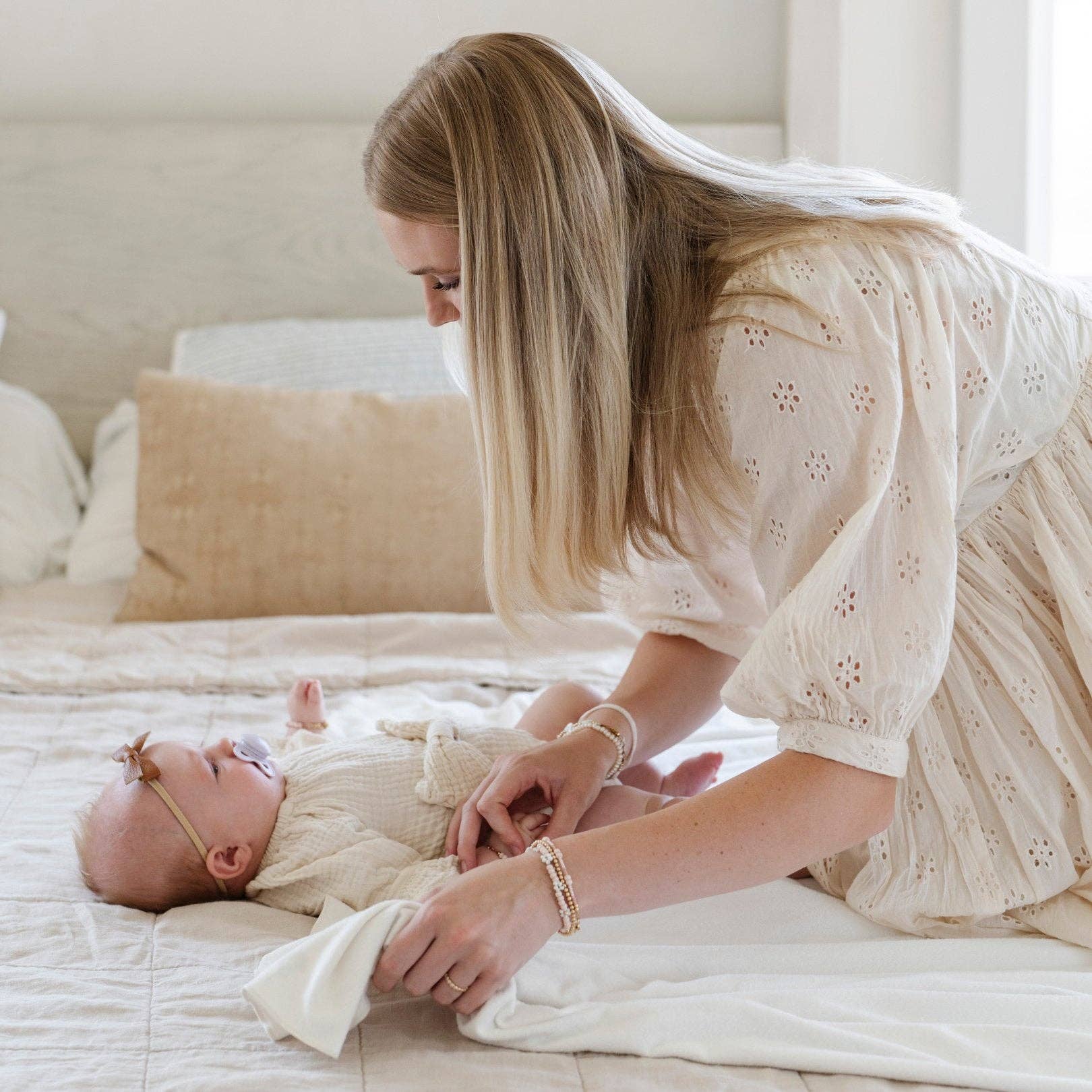 Minky Stretch Luxe Swaddle Blanket / Mushroom Print