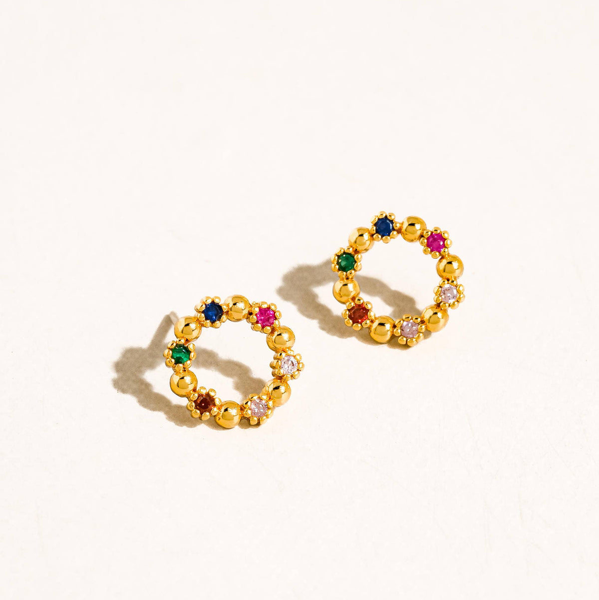 Manette  Vintage Colorful CZ Earrings