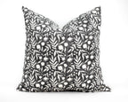 Aja Floral Block Print Faded Black Pillow Cover