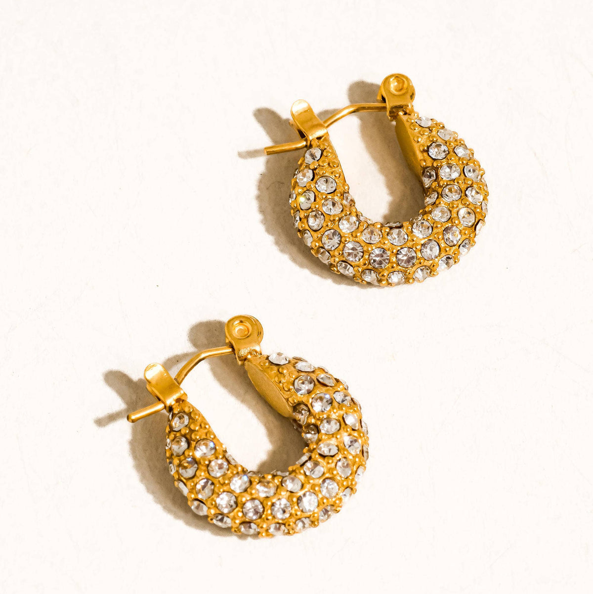 Joleen 18K Gold Non-Tarnish Glam CZ Hoop Earring