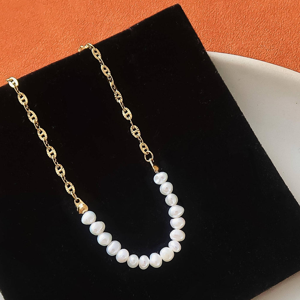 Margaux 18K Gold Non-Tarnish Freshwater Pearl Chain Necklace