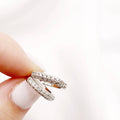 Glisten Pave White Gold Filled Huggie Hoops Earrings