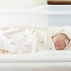 Minky Stretch Luxe Swaddle Blanket / Mushroom Print