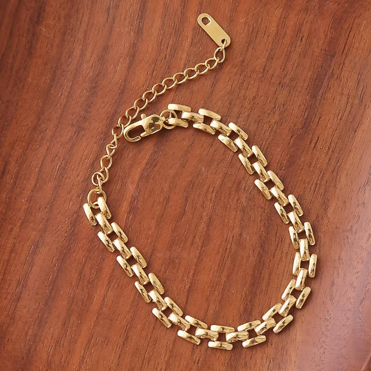 Forte 18K Gold Non-Tarnish Flat Chain Bracelet