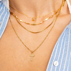 Tennis Cross Pendant Necklace