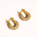 Joleen 18K Gold Non-Tarnish Glam CZ Hoop Earring