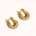 Joleen 18K Gold Non-Tarnish Glam CZ Hoop Earring