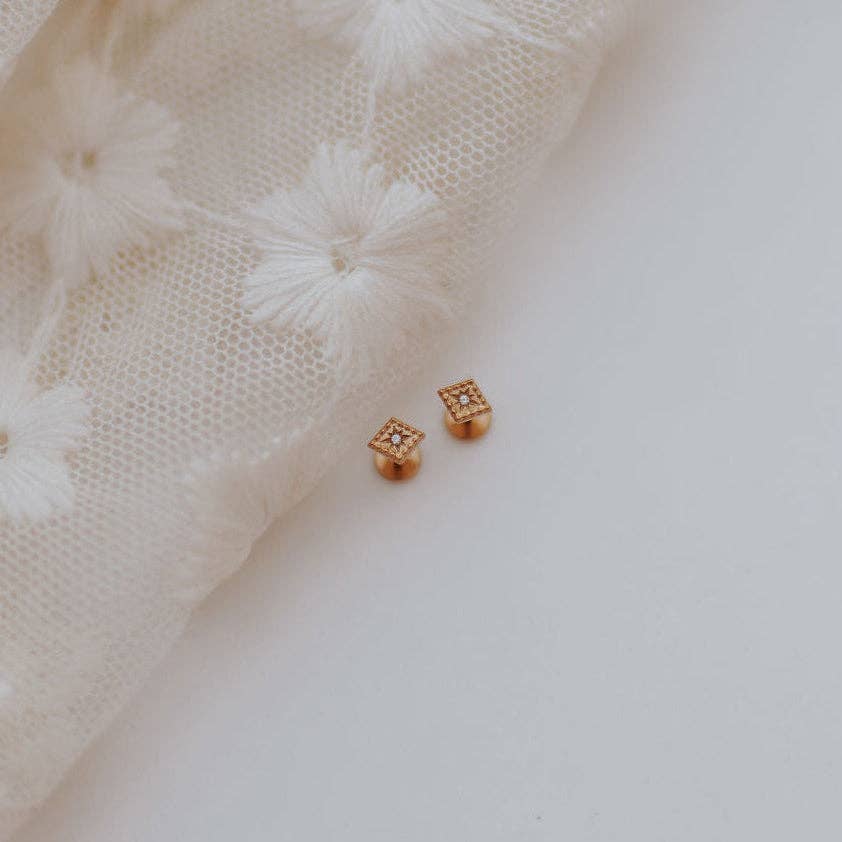 Aurora Diamond Flat Back Studs