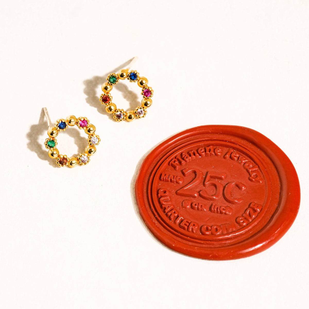 Manette  Vintage Colorful CZ Earrings