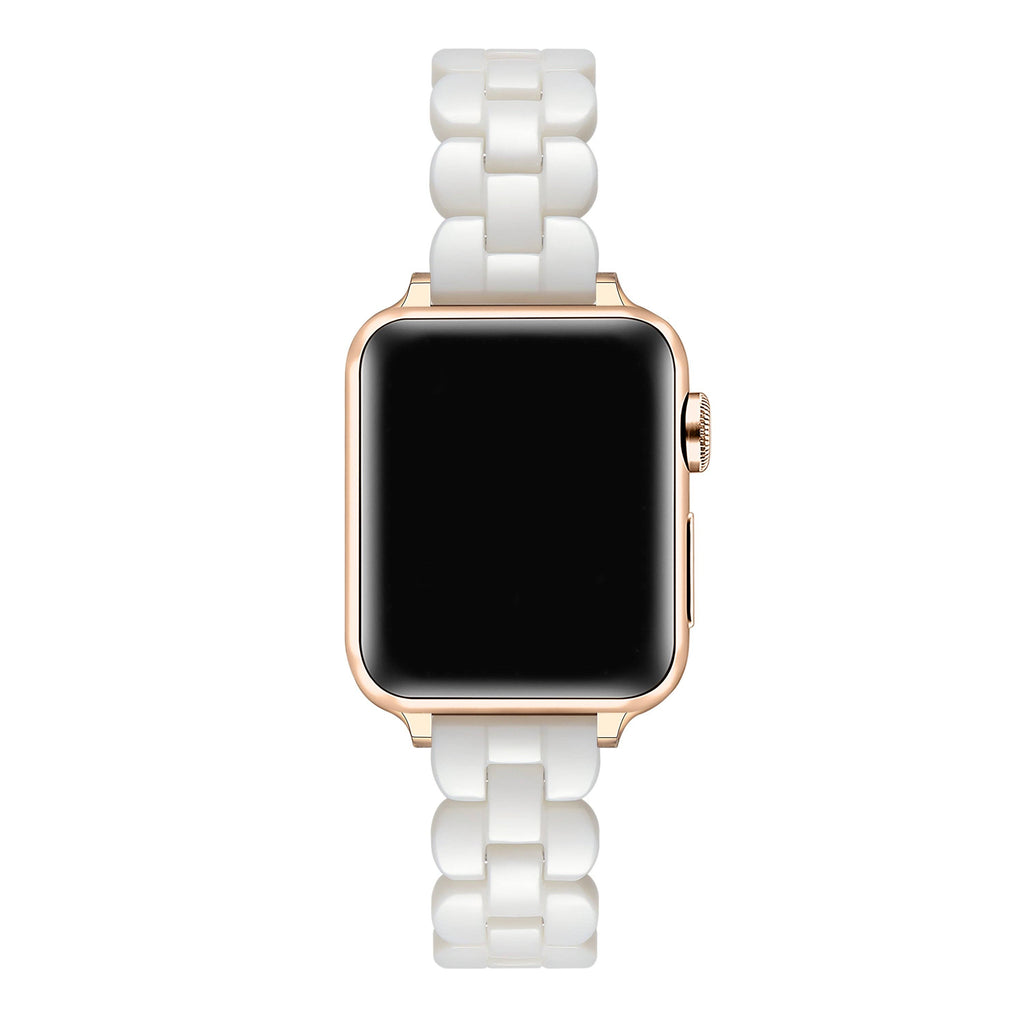 White Link Band for Apple Watch | Gold