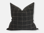 Black Plaid Windowpane Pillow Cover