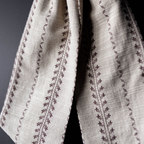 Folk Beige Stripe Embroidery Bow