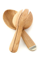 Load image into Gallery viewer, Spork &amp; Spoon Wild Olive Wood Salad Servers
