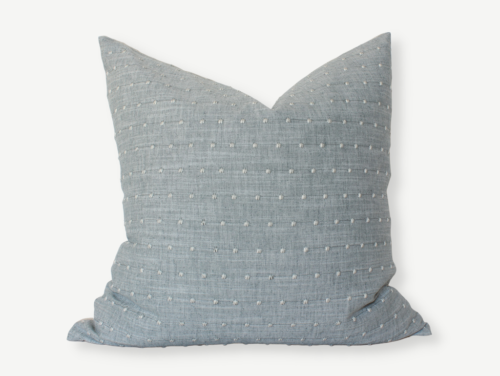 Designer Light Blue Dot Pillow Cover