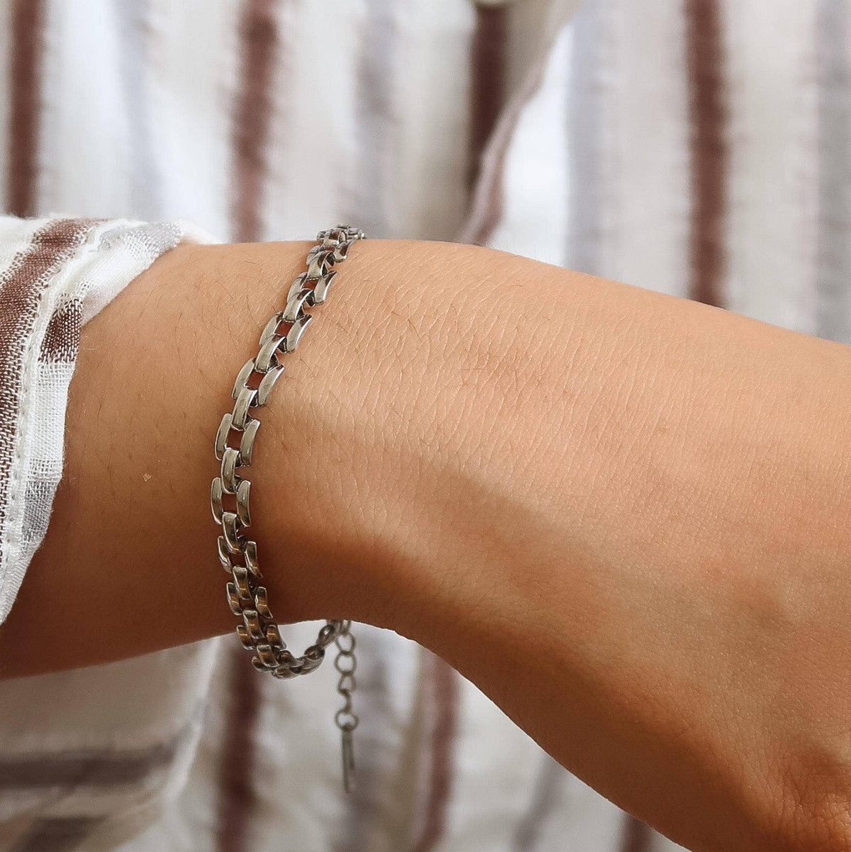 Forte 18K Gold Non-Tarnish Flat Chain Bracelet