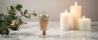 Smoke Glass Match Cloche - With White Matches
