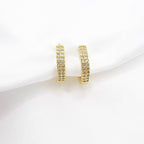 Sparkle Pave Huggie Hoops Earrings Gold Filled
