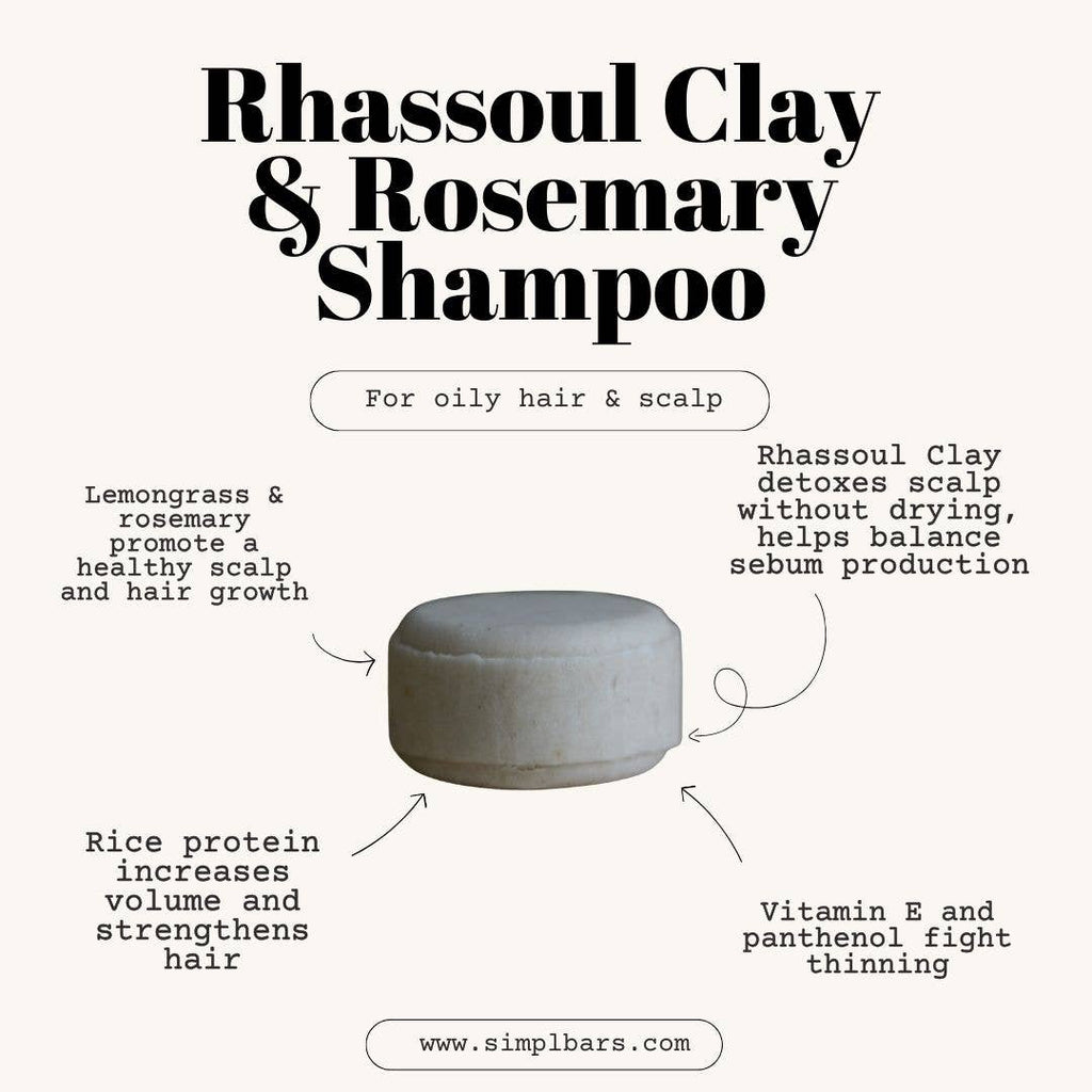 Rosemary and Rhassoul Clay / Normal & Oily Hair Shampoo Bar
