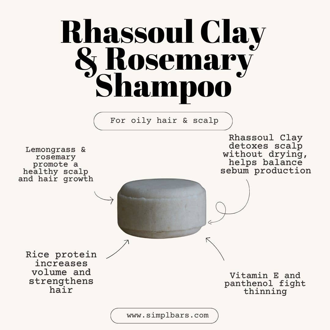 Rosemary and Rhassoul Clay / Normal & Oily Hair Shampoo Bar