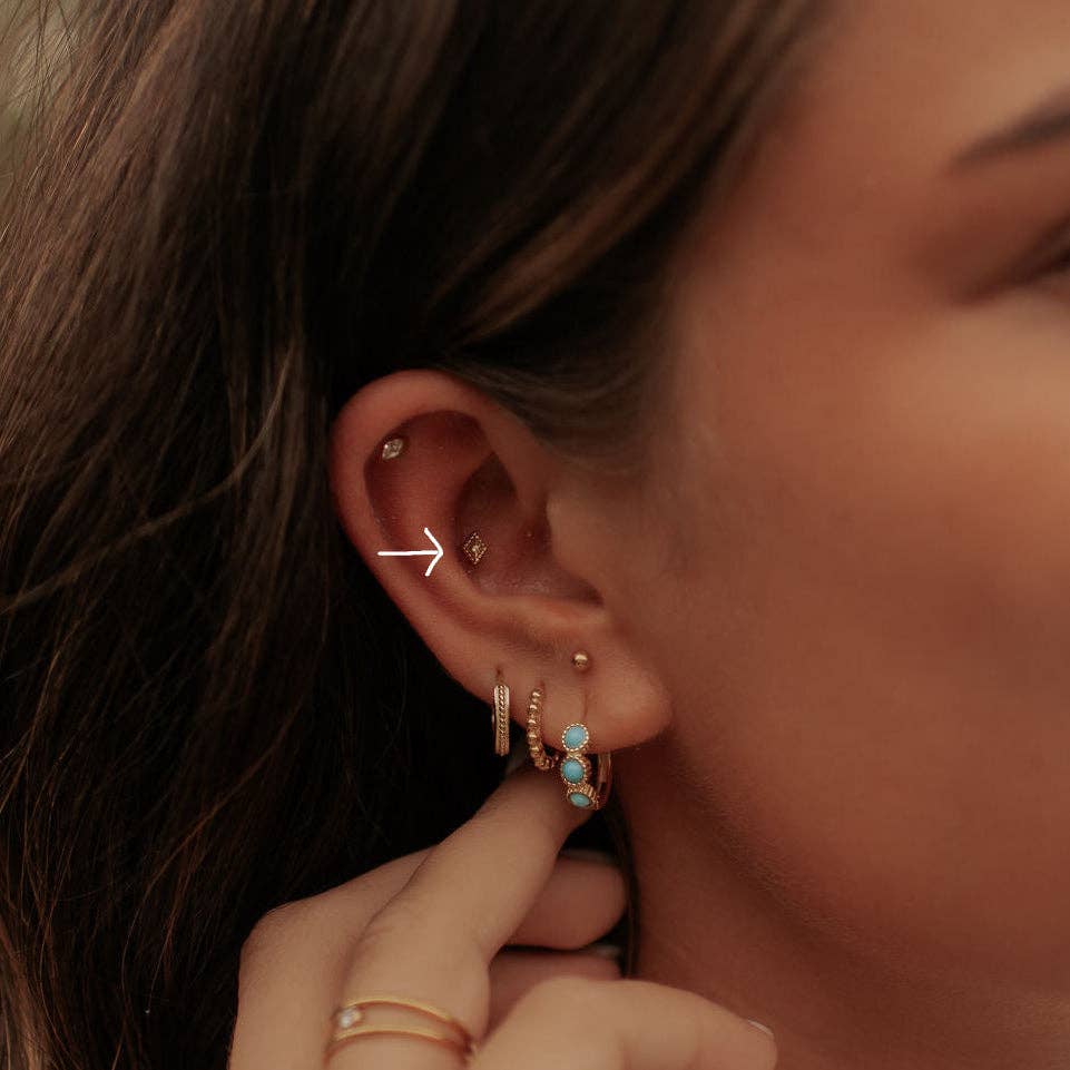 Aurora Diamond Flat Back Studs