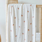 Minky Stretch Luxe Swaddle Blanket / Mushroom Print