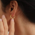 Cere 18K Gold Non-Tarnish Twisted Hoop Earrings