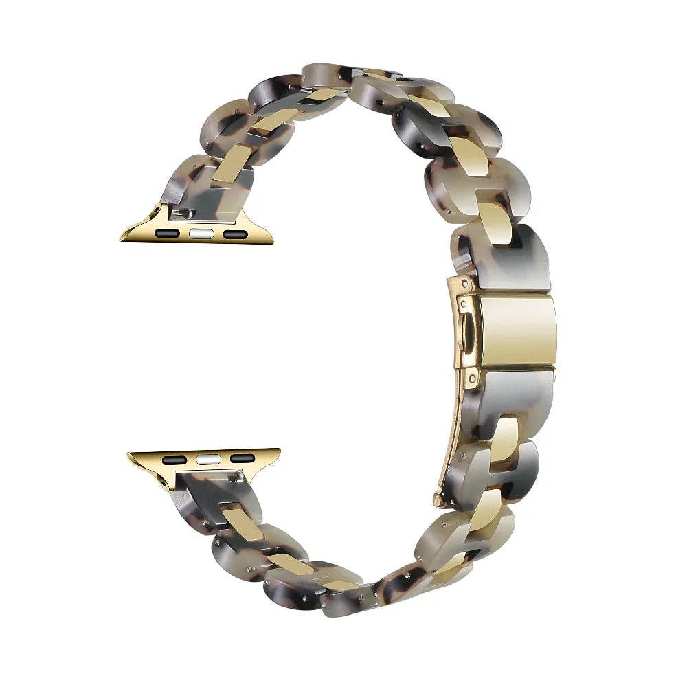 Gold and Tort Link Stainless Steel Band for Apple Watch