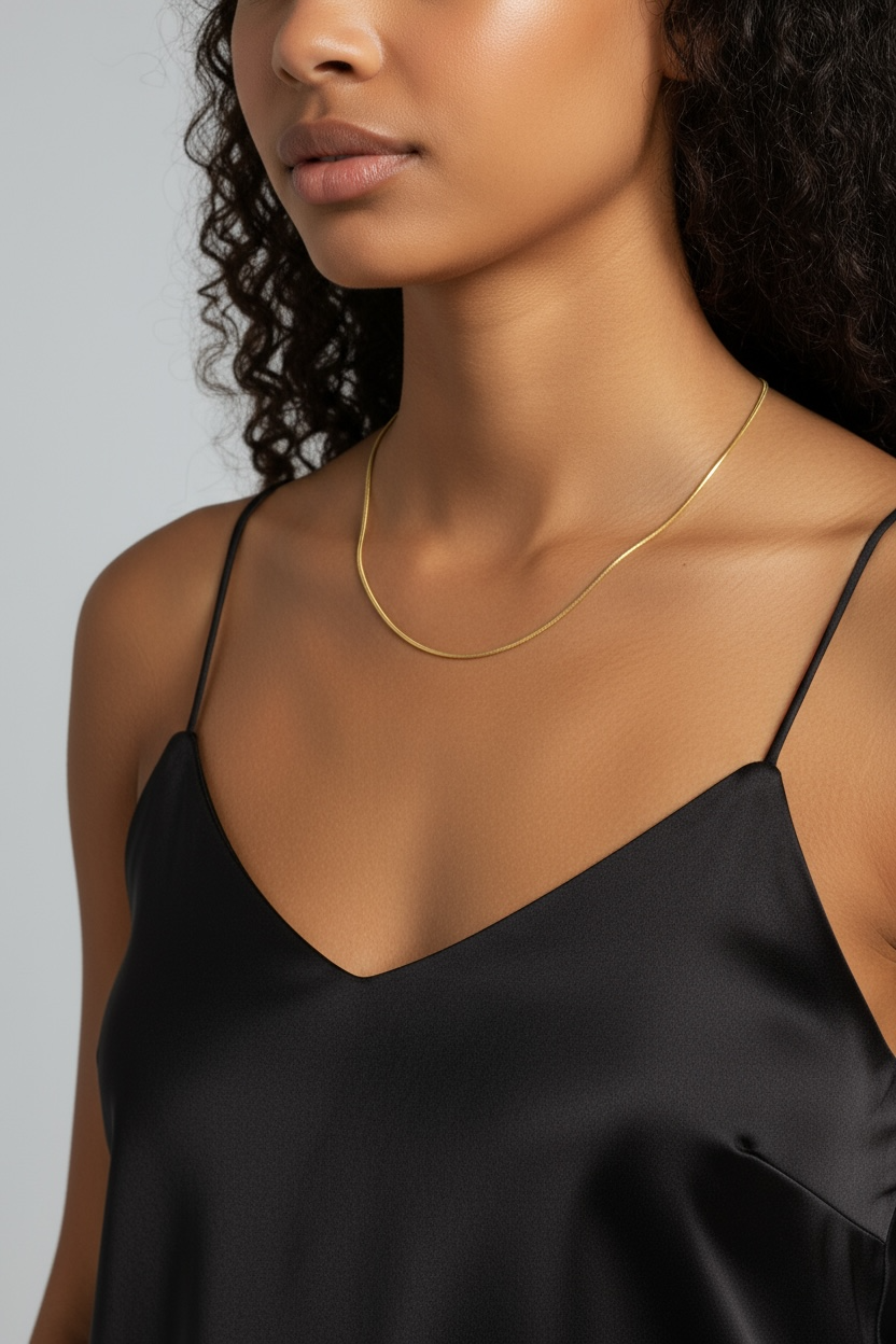Round Snake Chain Necklace \ 16in