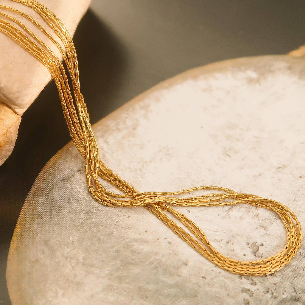 Palisse 18K Gold Non-Tarnish Layered Dainty Chain Necklace