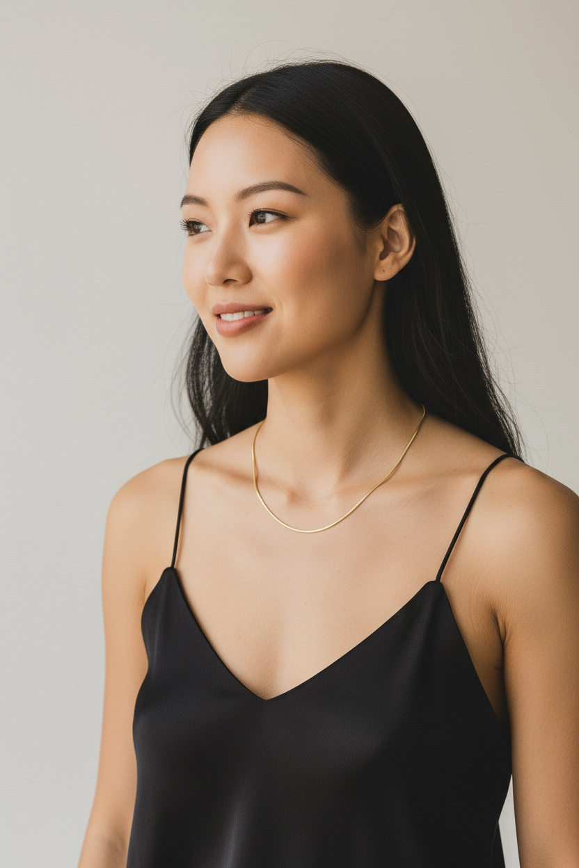 Round Snake Chain Necklace \ 16in